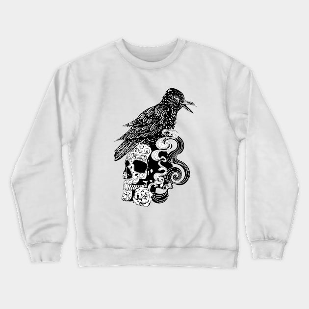 Ghosts and crow Crewneck Sweatshirt by AnnArtshock